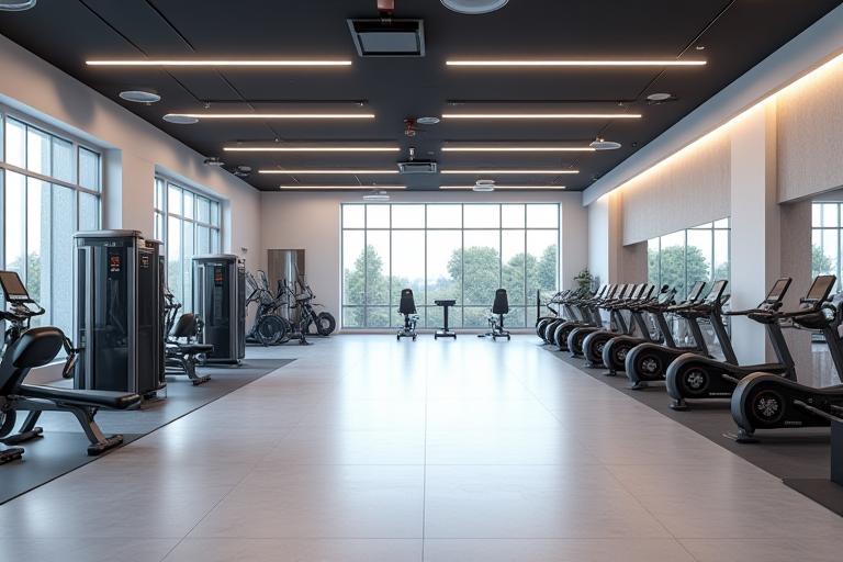 Interior view of Energia Pura's modern and spacious fitness facility